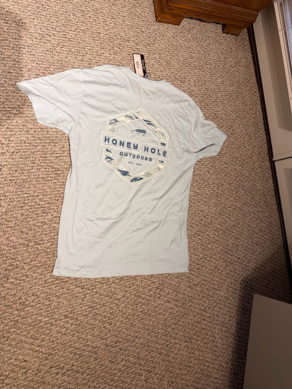 Honey Hole Outdoors Graphic T Shirt Men’s XL Blue Fishing Camping Tee